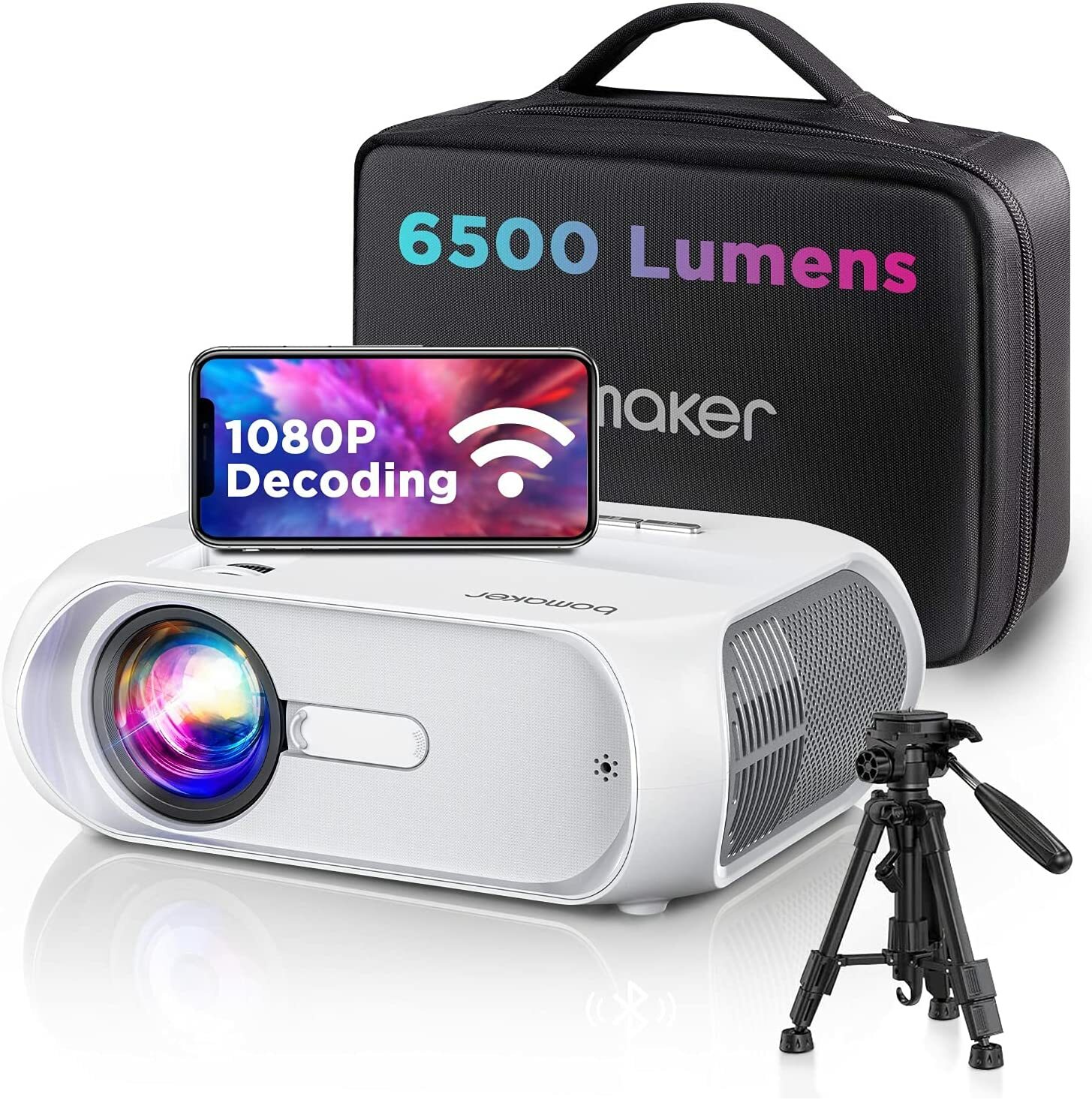 Bomaker Projecteur 1080P Full HD 6500 Lmn IPHONE/ Android/ IPAD/ TV Clé / PS4/PC Bomaker Projecteur 1080P Full HD 6500 Lmn IPHONE/ Android/ IPAD/ TV Clé / PS4/PC