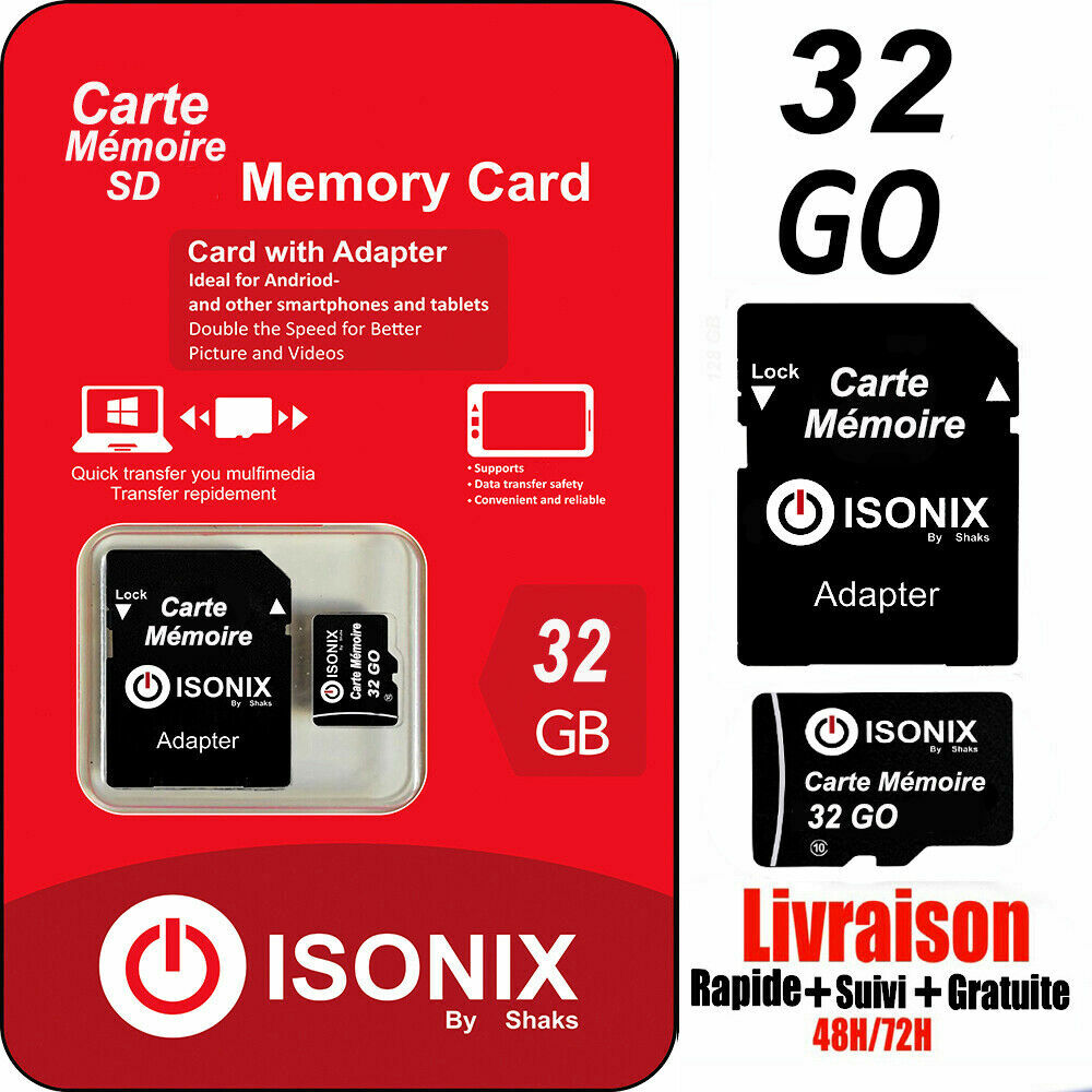 Carte Mémoire Micro Sd 64/128/256 Go Original Réel Capacité Class 10+ Adaptateur Carte Mémoire Micro Sd 64/128/256 Go Original Réel Capacité Class 10+ Adaptateur