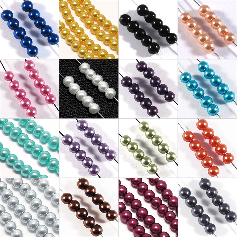 Lot de 100 Perles en Verre Nacrées 4mm pour Création de Bijoux Couleur aux choix Lot de 100 Perles en Verre Nacrées 4mm pour Création de Bijoux Couleur aux choix