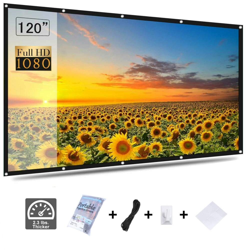 Écran de projection 120″ 266 x 149cm home cinéma vidéo projecteur 16:9 4:3 HD TV Écran de projection 120″ 266 x 149cm home cinéma vidéo projecteur 16:9 4:3 HD TV