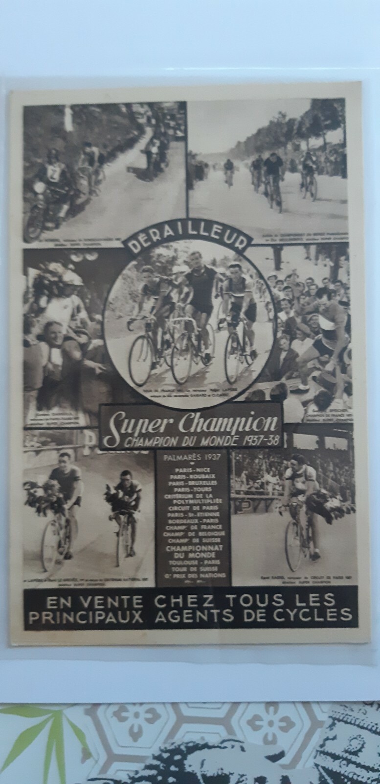 CARTE POSTALE Cyclisme CHAMPION 1937/38 CARTE POSTALE Cyclisme CHAMPION 1937/38