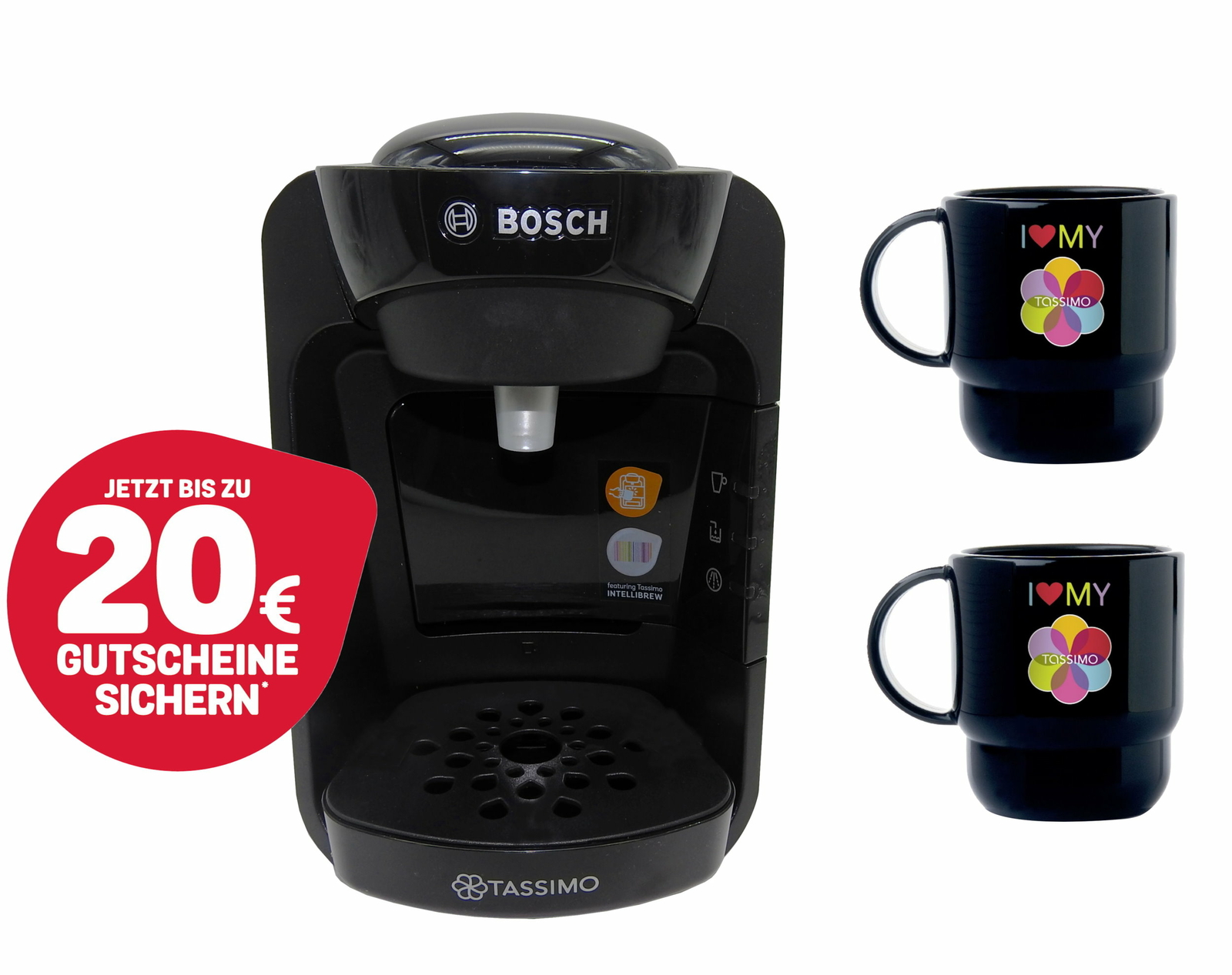 Bosch Tassimo Sunny + Bons D’Achat + 2x Tupperware Tasse Machine à Café