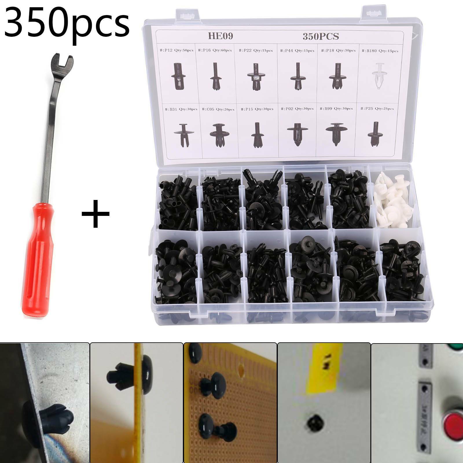 350x Rivets Fixation de Type Poussoir Clip Plastique Pare-boue Voiture Auto FR