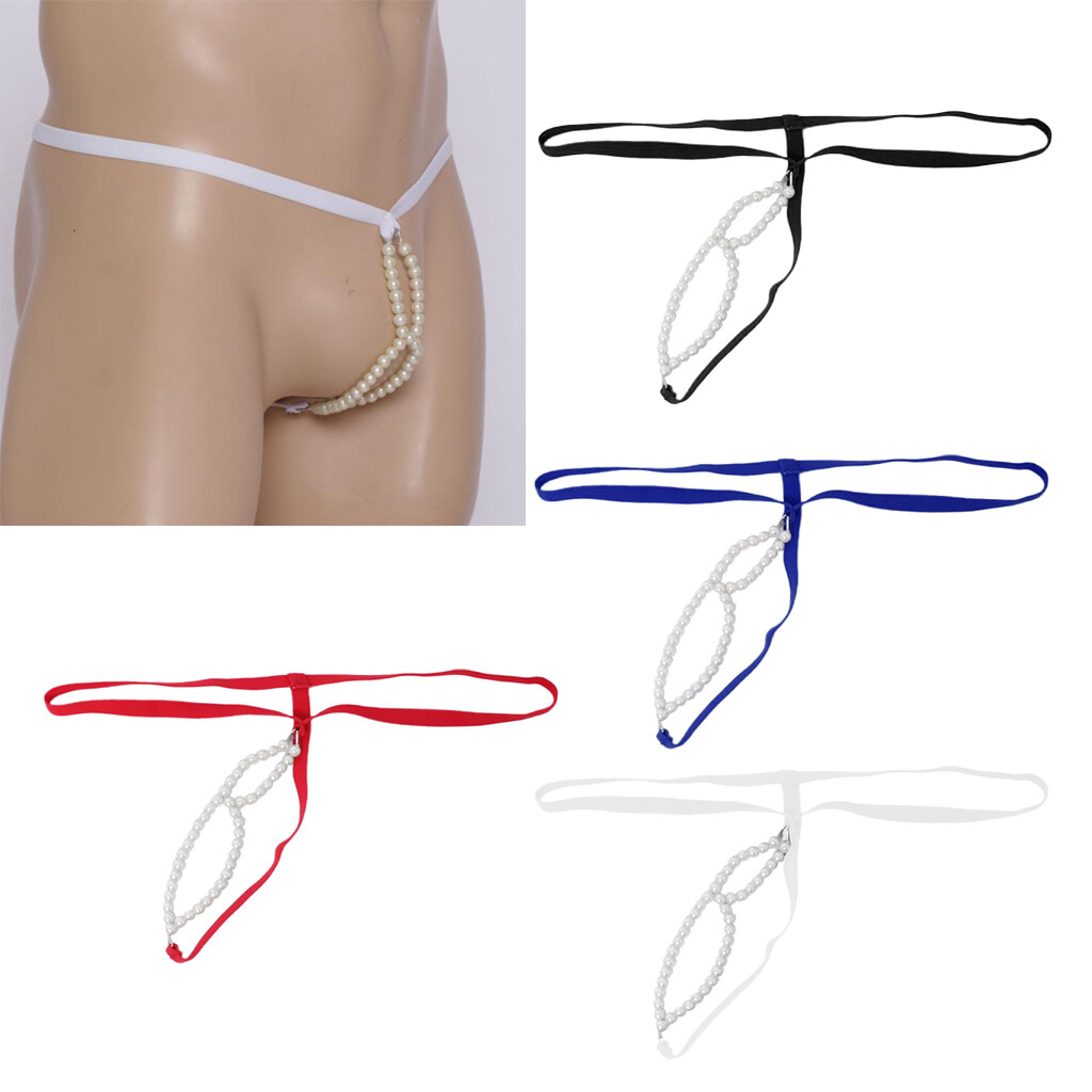 Sous-vêtements perlés pour hommes tongs transparentes sous-vêtements string Sous-vêtements perlés pour hommes tongs transparentes sous-vêtements string