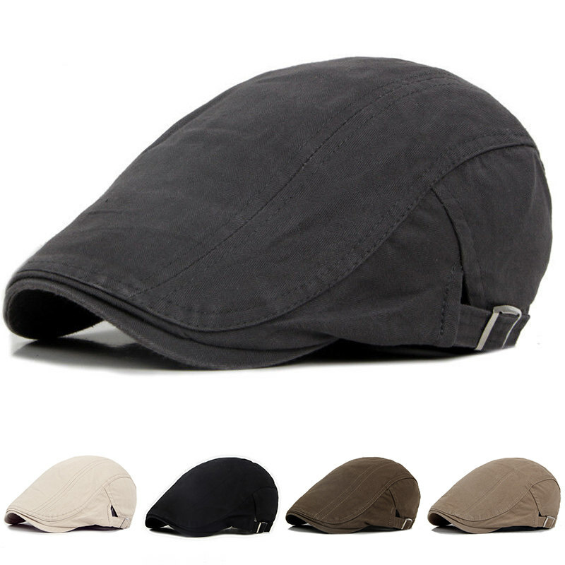 Coton Béret Rétro Chapeau Réglable Casquette Plate Unisex Pour Hommes Femmes
