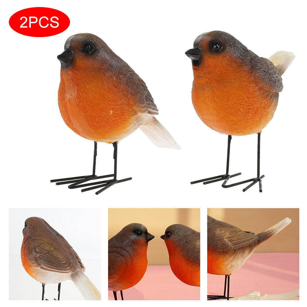 2pcs réaliste Robin Figurines ornements jardin décoration extérieure intérieure 2pcs réaliste Robin Figurines ornements jardin décoration extérieure intérieure