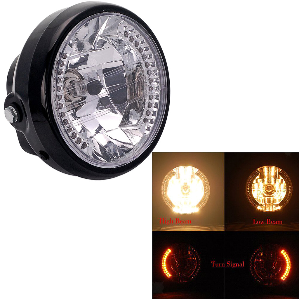 Phare Motocyclette Ronde Boîtier en Aluminium pour Motos – Dia: 7 ” Phare Motocyclette Ronde Boîtier en Aluminium pour Motos – Dia: 7 ”
