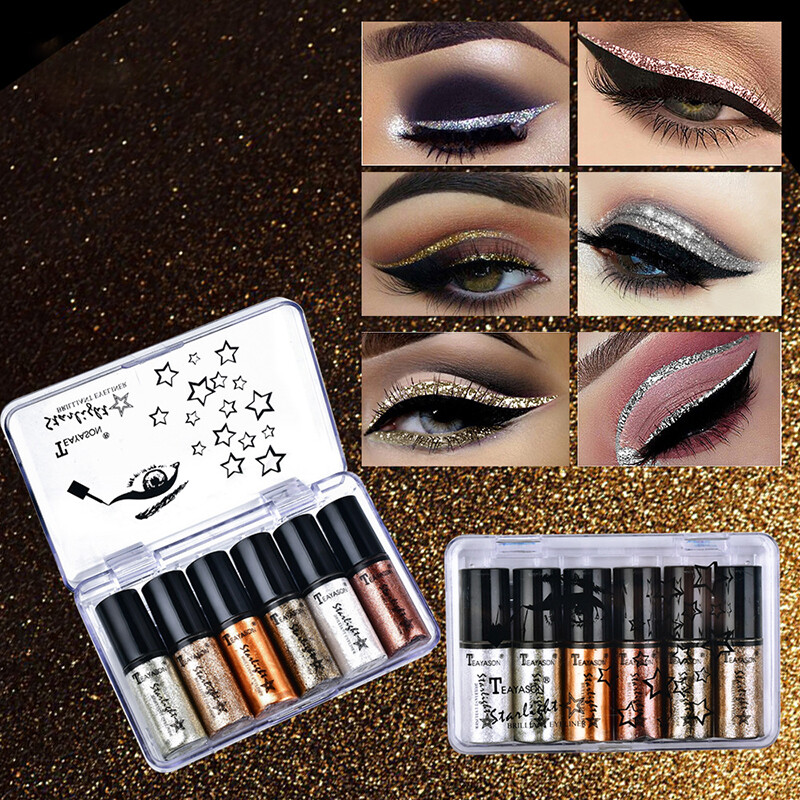 6 Couleurs Liquid Fard Ombre à Paupieres Eyeshadow Shimmer Glitter Maquillage