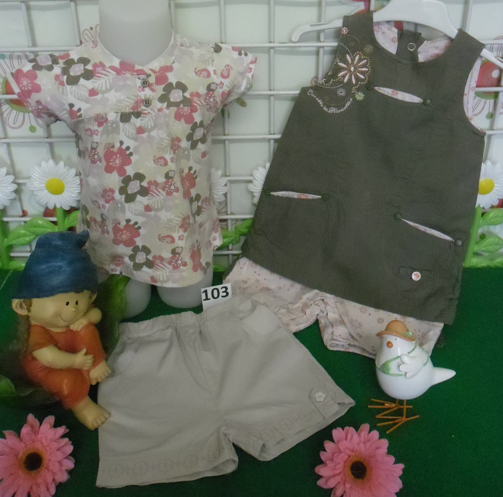 vêtements fille 6 mois,combi/short,tee-shirt,short GRAIN DE BLE vêtements fille 6 mois,combi/short,tee-shirt,short GRAIN DE BLE