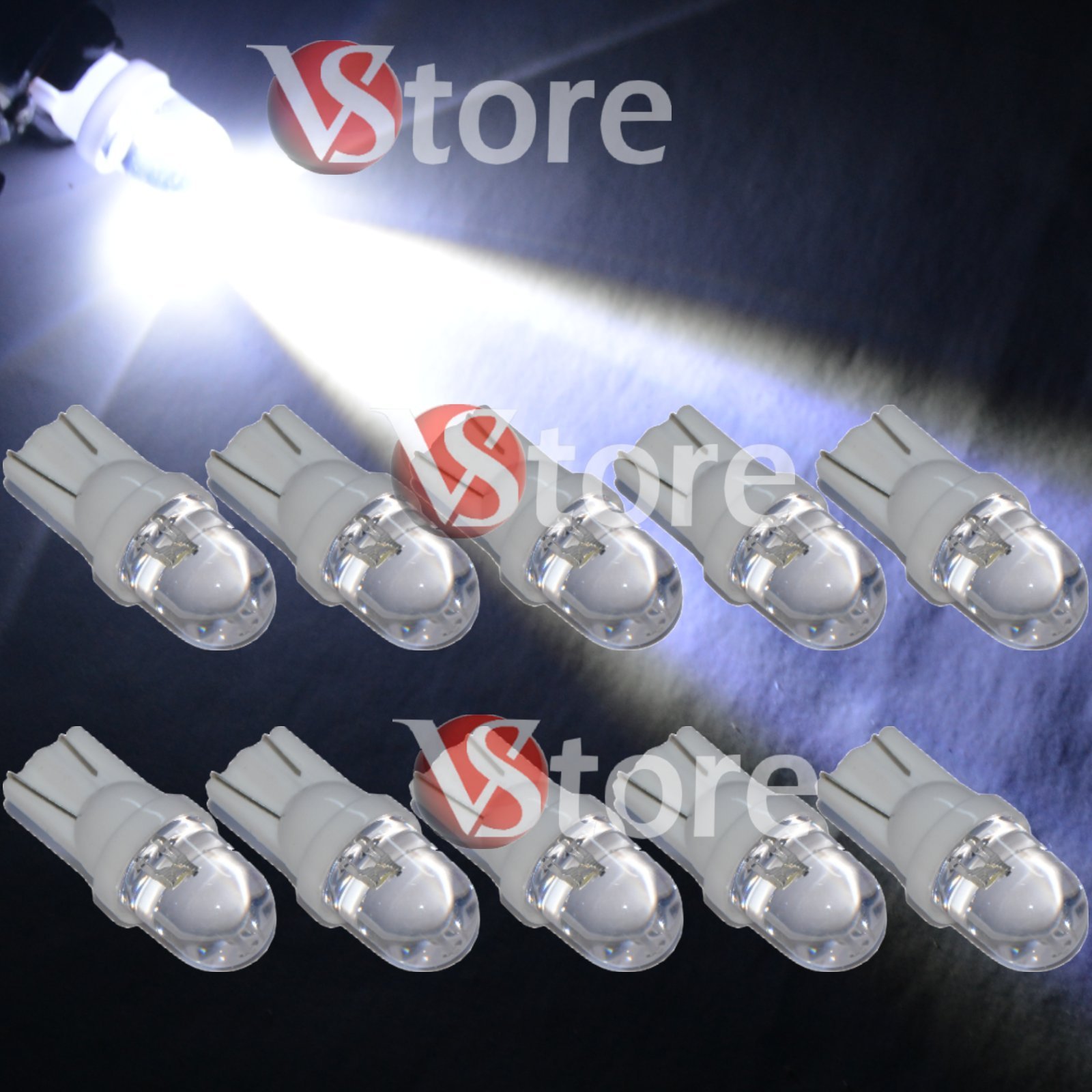 10 Lampade LED T10 1SMD BIANCO Lampadine Luci Targa e Posizione W5 Auto Palla 10 Lampade LED T10 1SMD BIANCO Lampadine Luci Targa e Posizione W5 Auto Palla