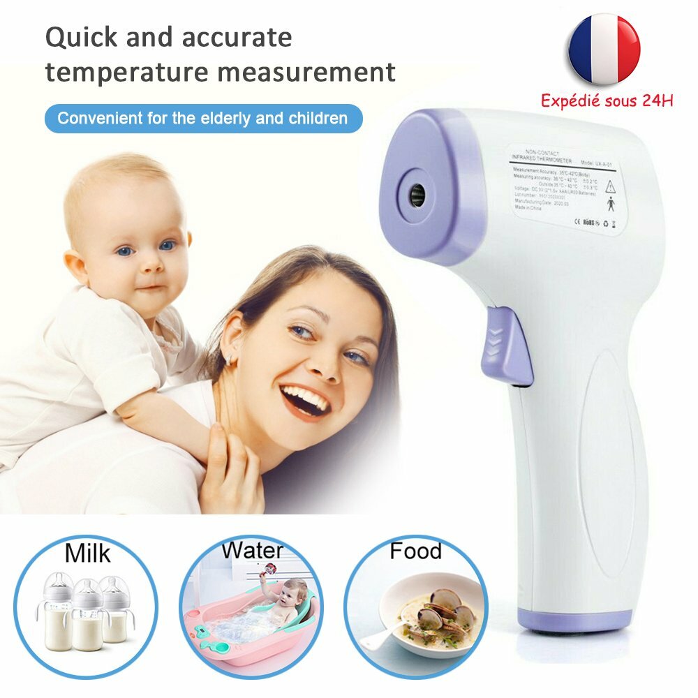 Thermomère Frontal ❤ Numérique Infrarouge pour Enfant Adulte BéBé √ Sans Contact Thermomère Frontal ❤ Numérique Infrarouge pour Enfant Adulte BéBé √ Sans Contact