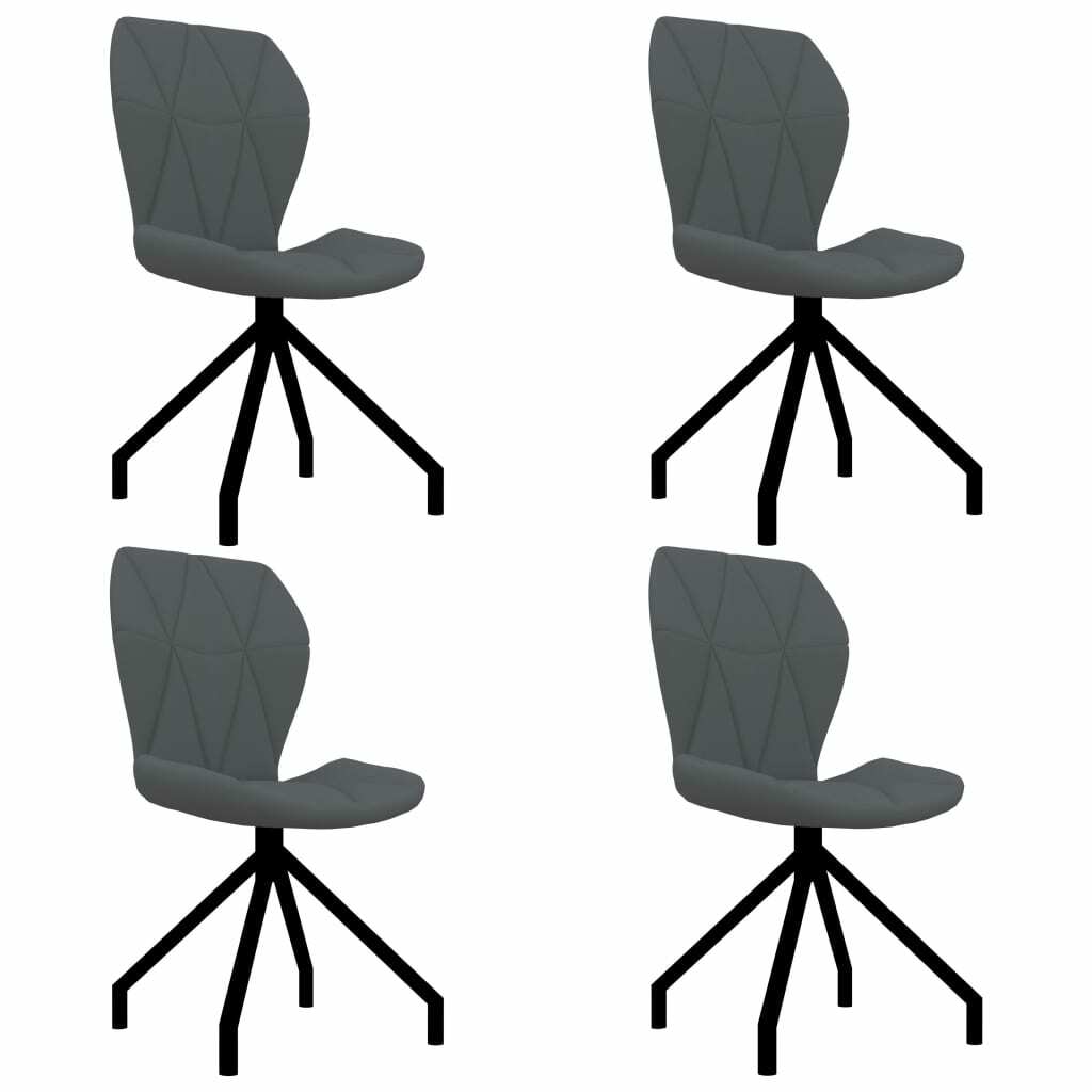 vidaXL 4x Chaises de Salle à Manger Gris Similicuir Dîner Cuisine Repas Maison vidaXL 4x Chaises de Salle à Manger Gris Similicuir Dîner Cuisine Repas Maison