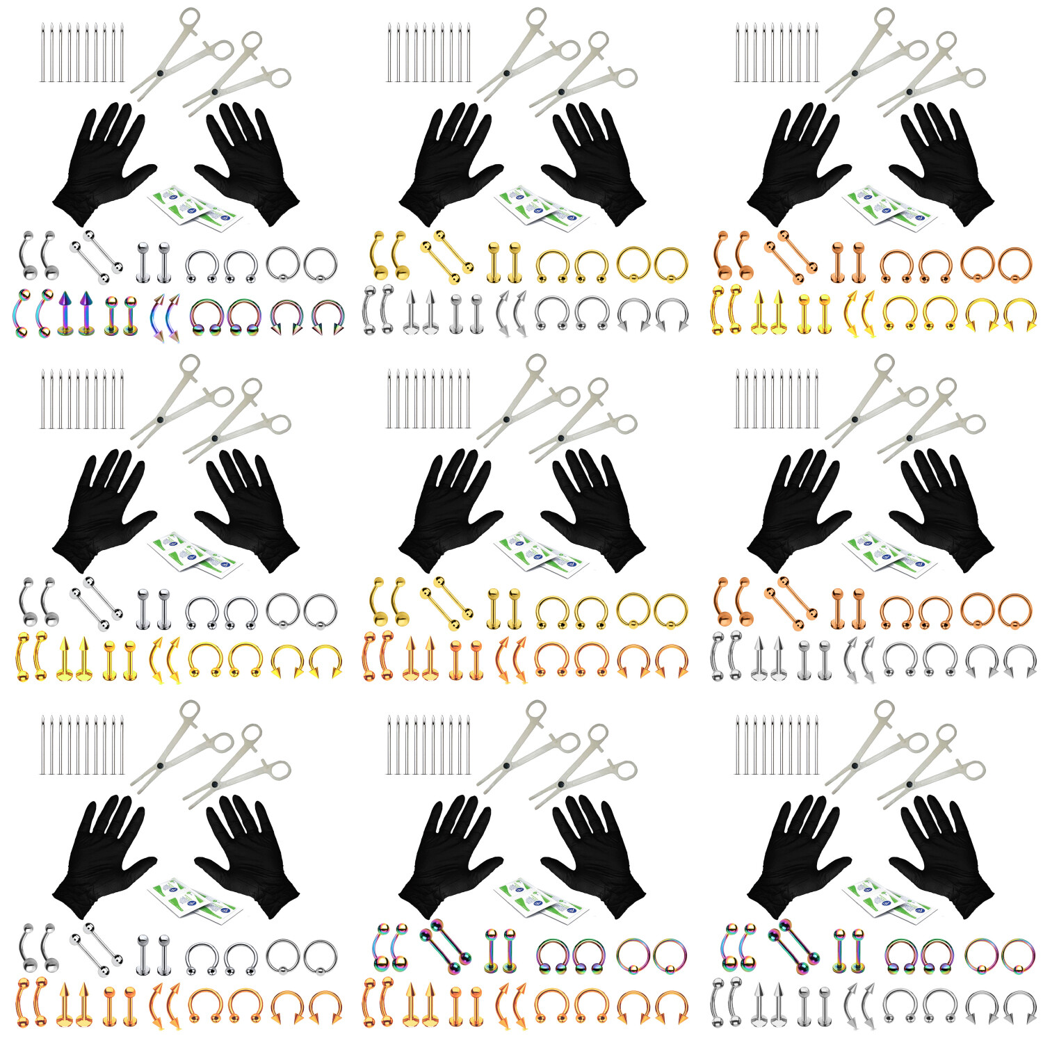 BodyJ4You 36PC Professionnel Piercing Kit Acier 14G16G Universel Corps Bijoux De BodyJ4You 36PC Professionnel Piercing Kit Acier 14G16G Universel Corps Bijoux De