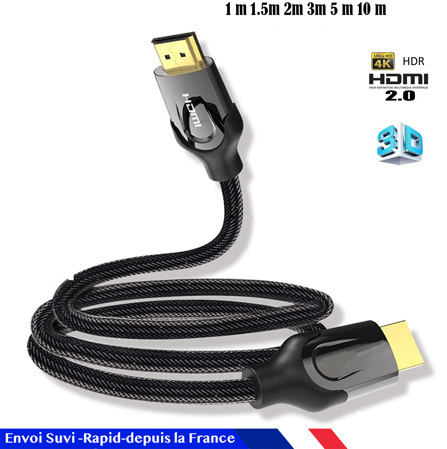 Cable hdmi 2.0 4K 60Hz ultra HD 2160p 3D Full HD HDTV HDR 18GB 1 1,5 3 5 m Cable hdmi 2.0 4K 60Hz ultra HD 2160p 3D Full HD HDTV HDR 18GB 1 1,5 3 5 m