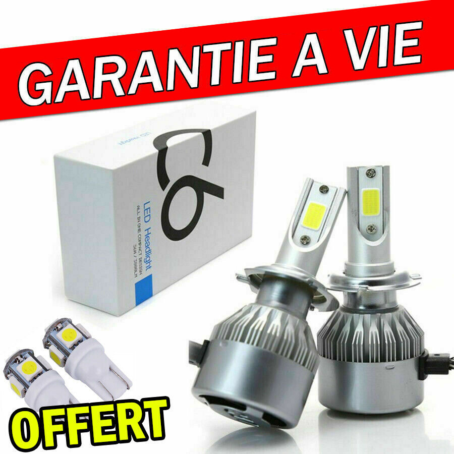KIT AMPOULE LED H7 6000K 72W BLANC PUR AUTO MOTO 7600 LUMENS FEU PHARE XENON KIT AMPOULE LED H7 6000K 72W BLANC PUR AUTO MOTO 7600 LUMENS FEU PHARE XENON