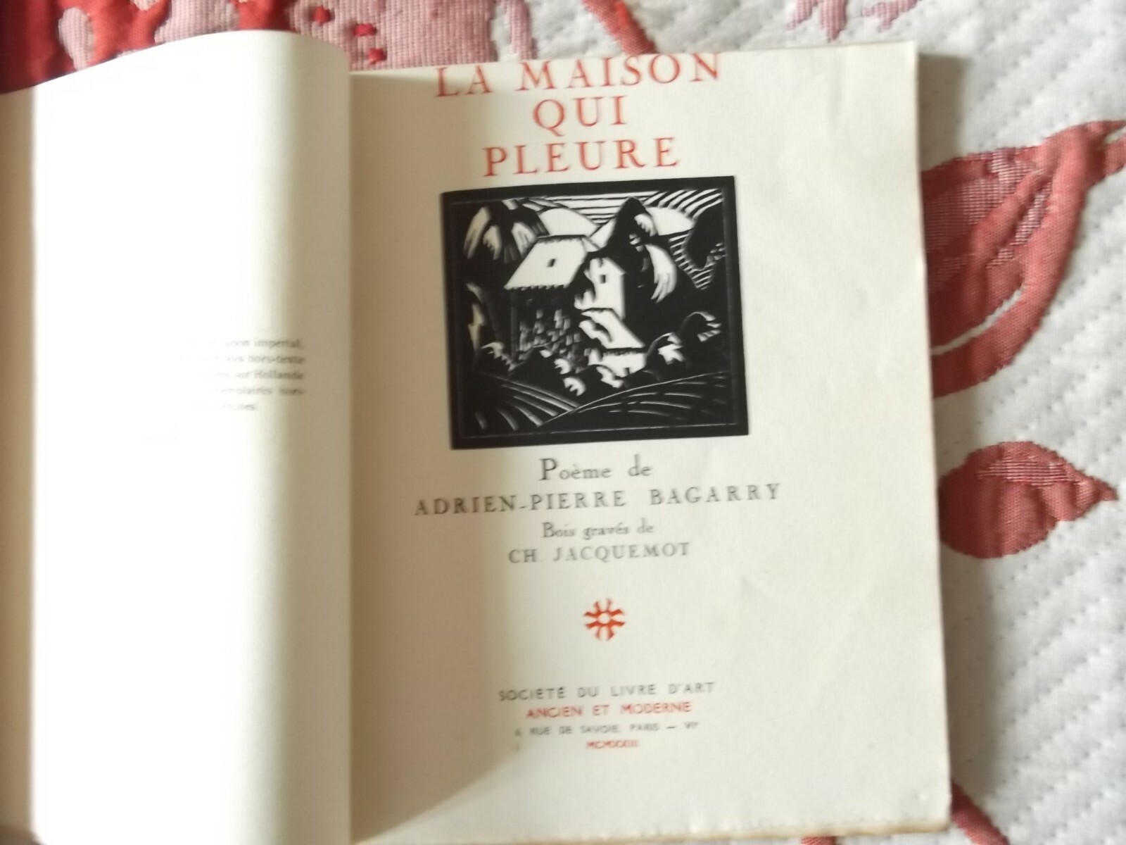 poeme A. P. BAGARRY bois de C. Jacquemot LIVRE D’ART 1923 vélin d’arches poeme A. P. BAGARRY bois de C. Jacquemot LIVRE D’ART 1923 vélin d’arches