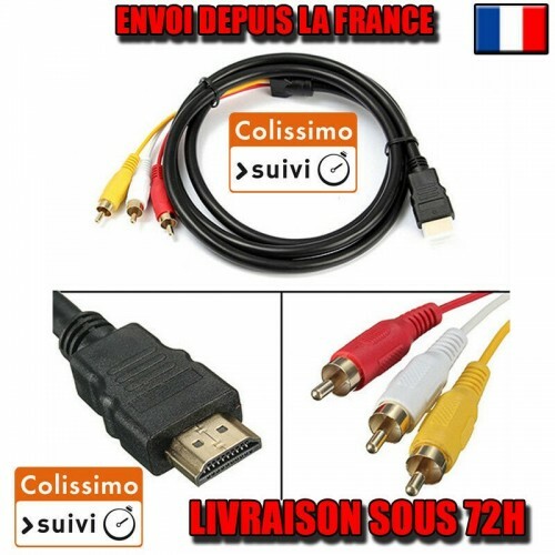 CABLE CONVERTISSEUR HDMI VERS 3 RCA AV mâle Vidéo/Audio composant Câble. CABLE CONVERTISSEUR HDMI VERS 3 RCA AV mâle Vidéo/Audio composant Câble.