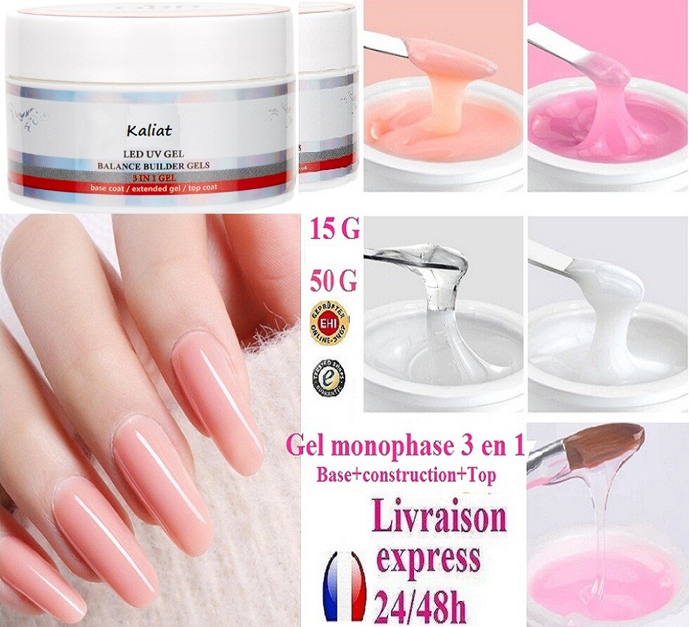 GEL UV MONOPHASE 3 EN 1 15/50 G MANUCURE ONGLES VERNIS LIVRAISON TOP BASE 24/48H GEL UV MONOPHASE 3 EN 1 15/50 G MANUCURE ONGLES VERNIS LIVRAISON TOP BASE 24/48H