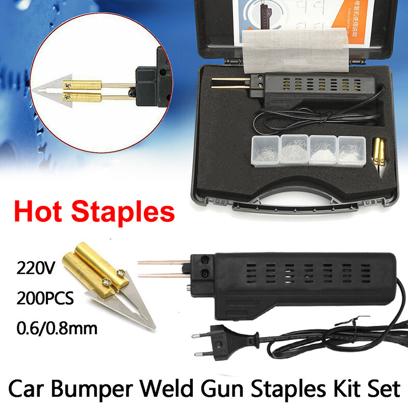 Réparation de pare-chocs de voiture soudure en plastique agrafeuse Kit + 200 Réparation de pare-chocs de voiture soudure en plastique agrafeuse Kit + 200