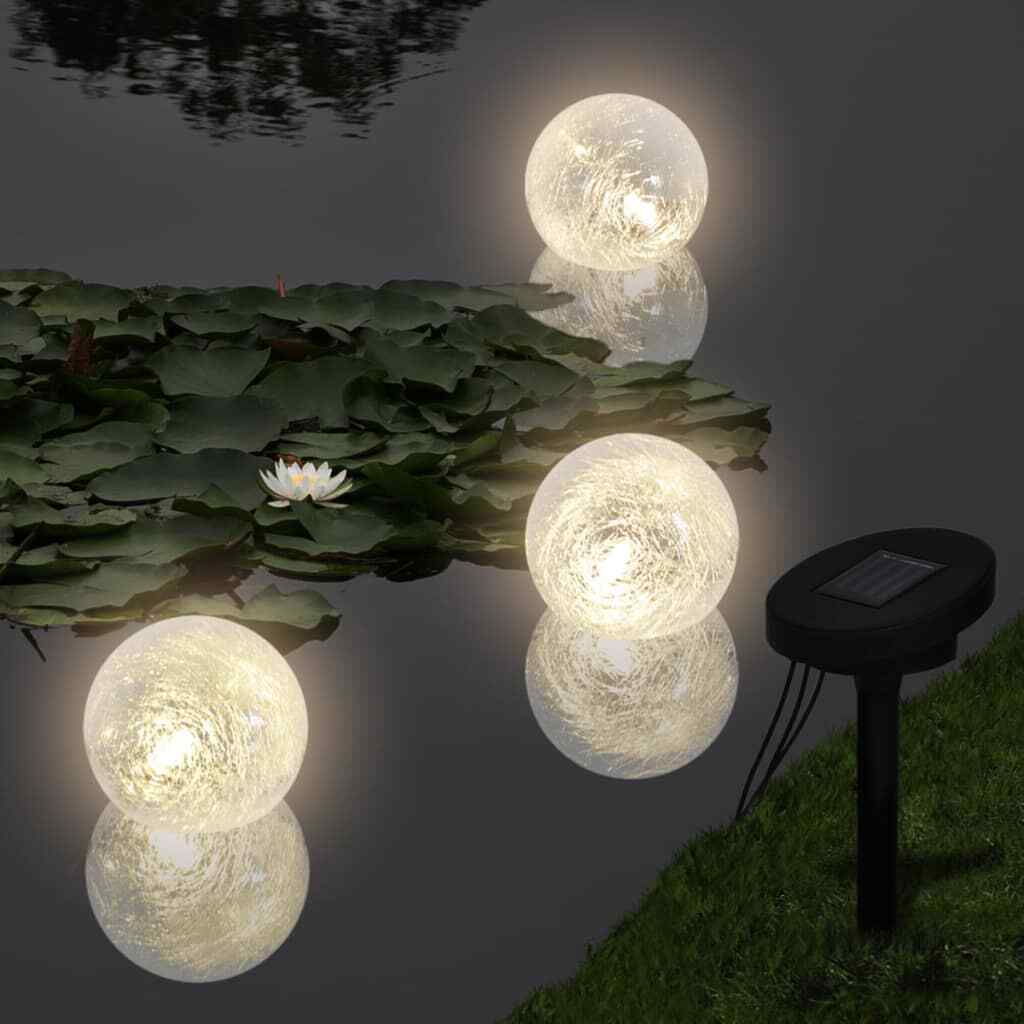 vidaXL 3x Boule Solaire LED Flottante Éclairage Submersible Jardin Extérieur vidaXL 3x Boule Solaire LED Flottante Éclairage Submersible Jardin Extérieur