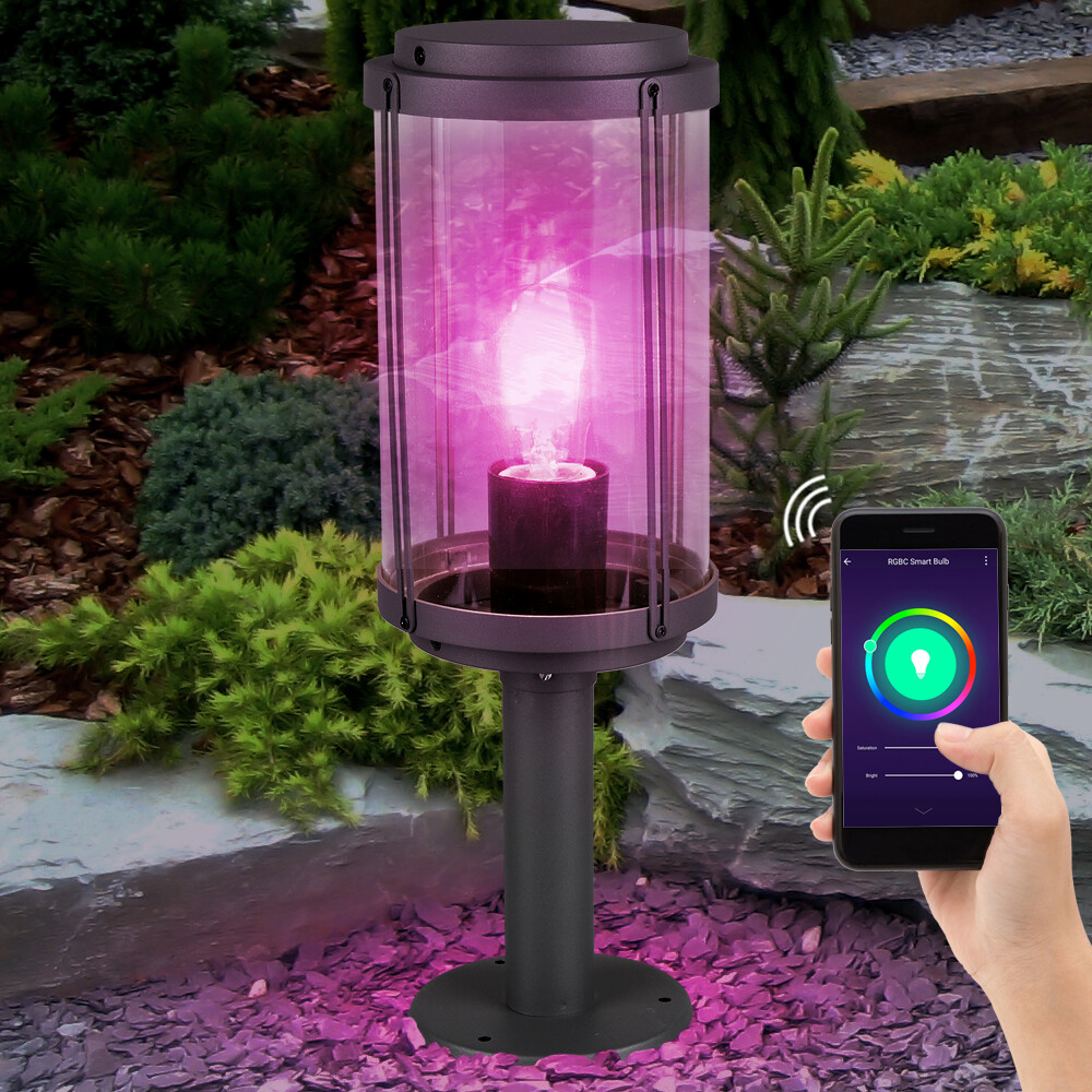 Smart Accueil RGB LED Extérieur sur Pied Lampe Embase de Jardin Commande Vocale