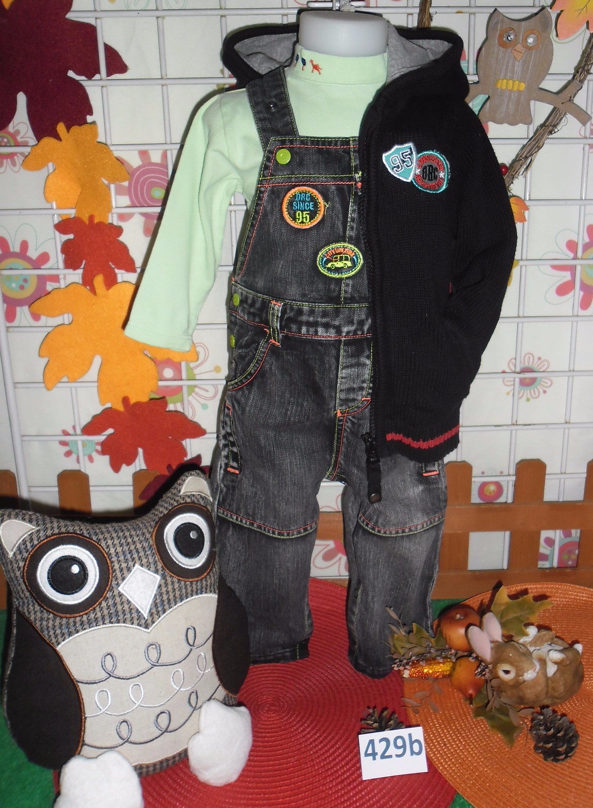 vêtements garçon 12 mois,salopette jean,sous-pull,gilet