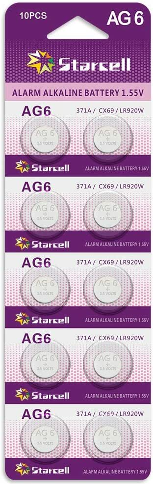 10 piles AG6/LR69/LR921/371 Alkaline jetables Appareil Photo télecommande montre 10 piles AG6/LR69/LR921/371 Alkaline jetables Appareil Photo télecommande montre