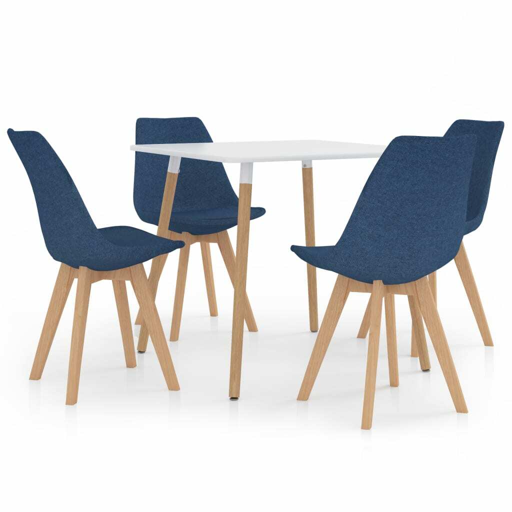 vidaXL Ensemble de Salle à Manger 5 pcs Bleu Mobilier Dîner Cuisine Repas vidaXL Ensemble de Salle à Manger 5 pcs Bleu Mobilier Dîner Cuisine Repas