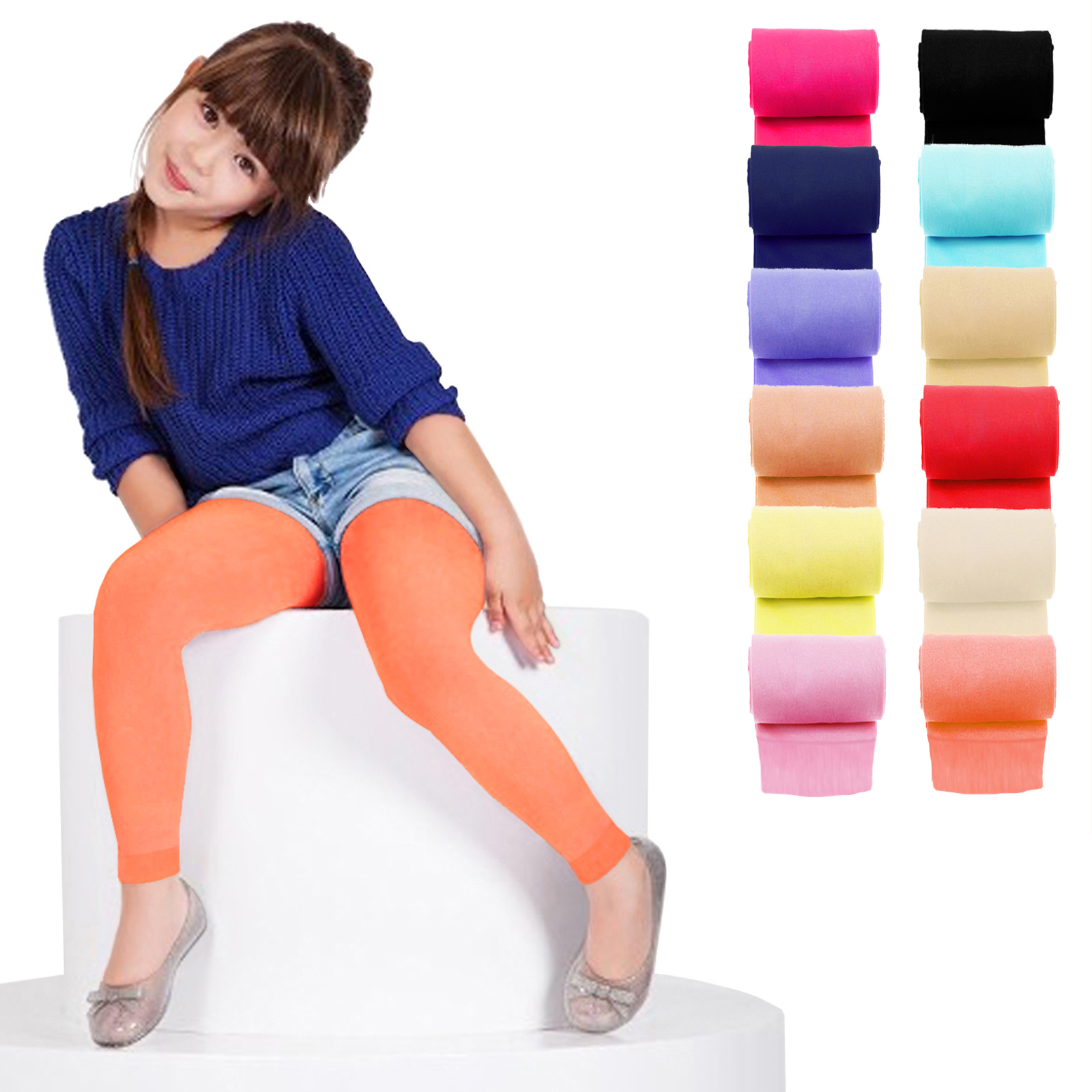 ENFANTS MODE FILLES souple microfibre LEGGINGS 40 DENIER couleurs An 4-13