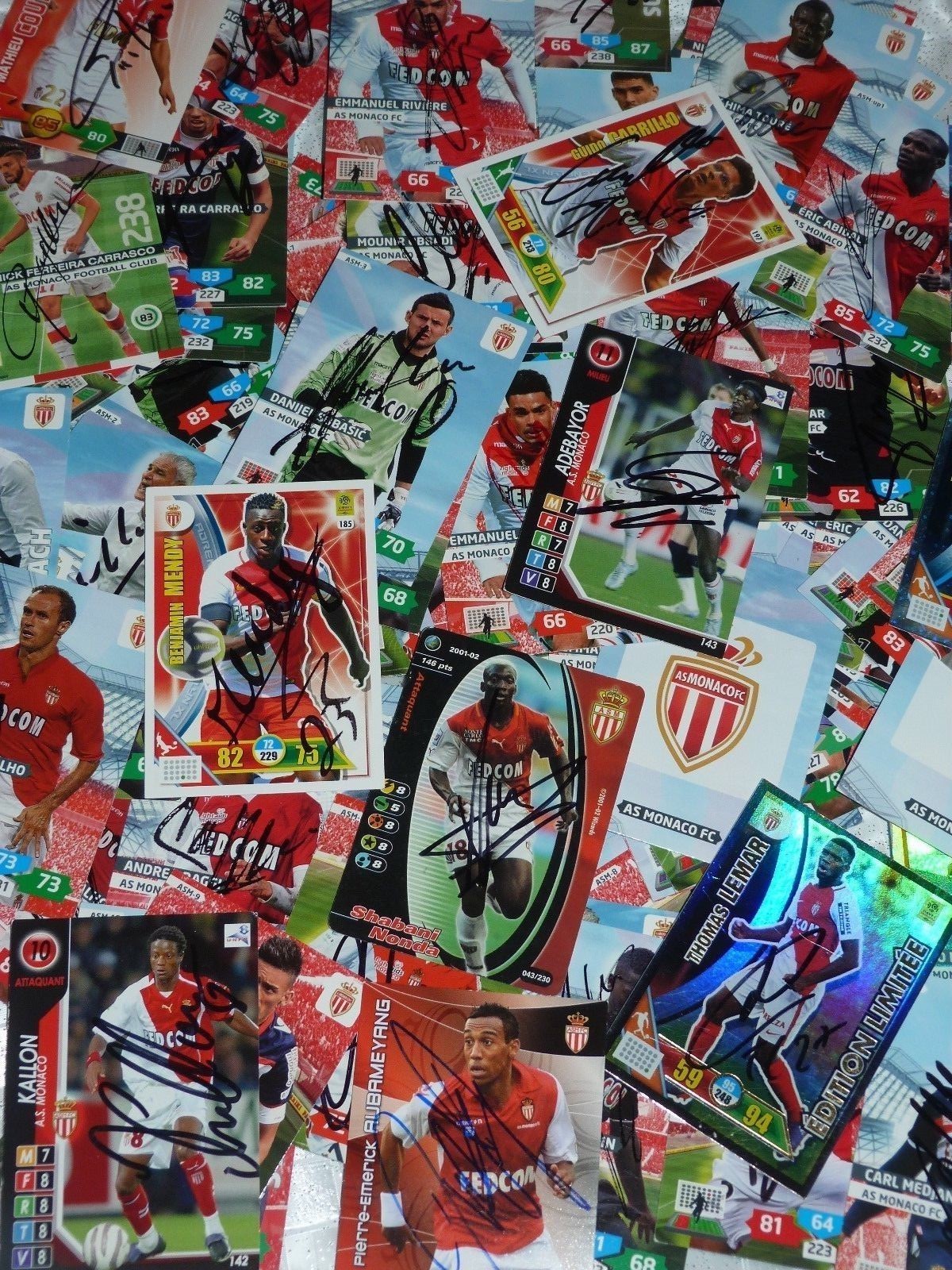 Cartes Adrenalyn AS MONACO FC asm signées signed JOUEURS 2009 à 2020 ultras foot