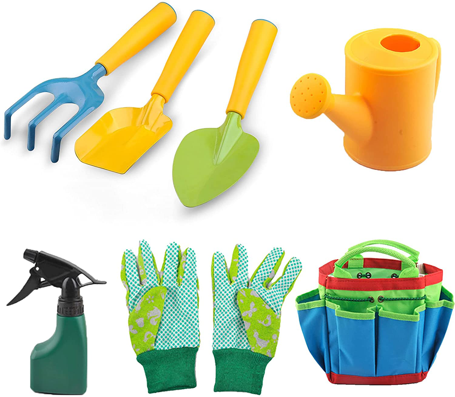 Lot De 7 Outils De Jardin Pour Enfants Avec Sac À Outils De Jardin, Outils De J Lot De 7 Outils De Jardin Pour Enfants Avec Sac À Outils De Jardin, Outils De J