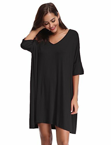 Aibrou Vêtements de Nuit pour Femmes Vêtements de Nuit à Manches Courtes V-Neck Aibrou Vêtements de Nuit pour Femmes Vêtements de Nuit à Manches Courtes V-Neck
