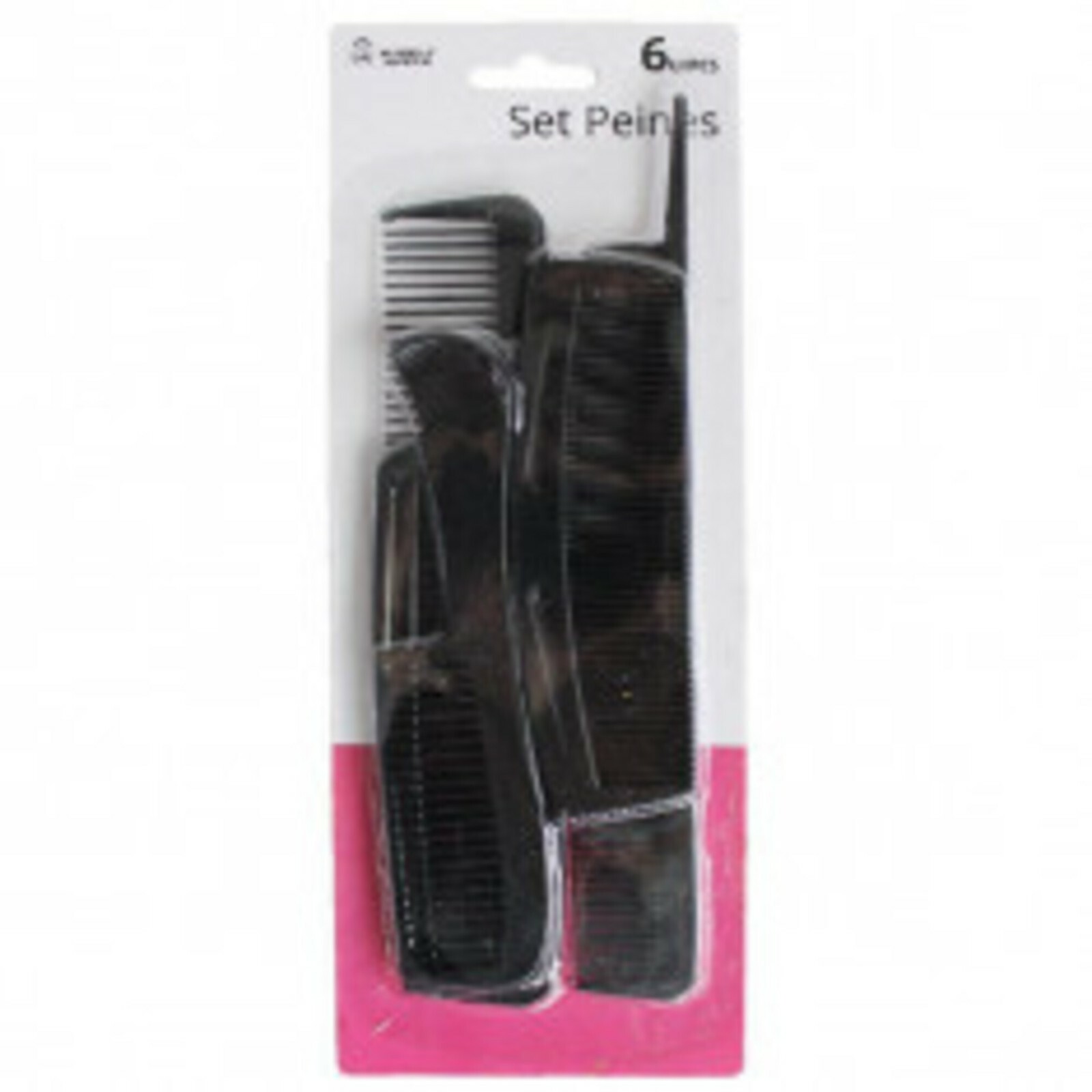 Lot 6 Peignes Coupe Cheveux Coiffure Brushing Noir Salon Professionnel Barbier