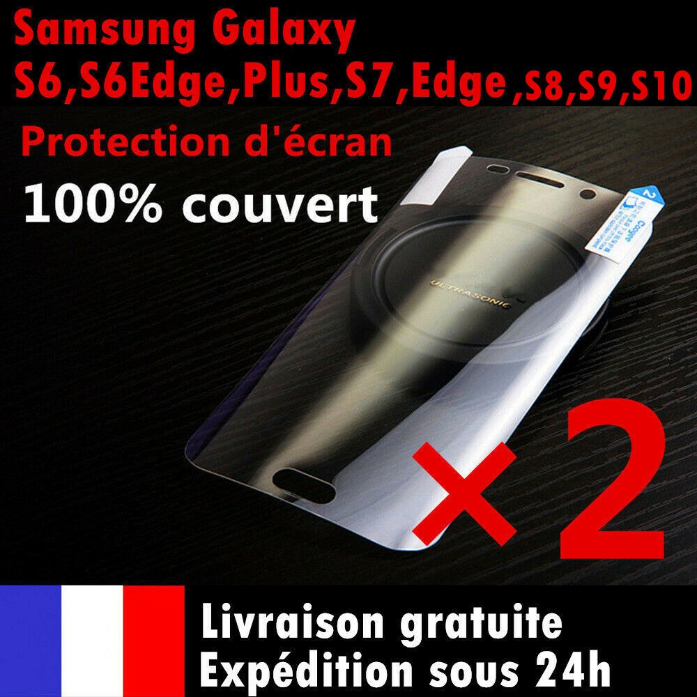 Samsung S8/Plus/S9/S10/S21/7/Note 8 9 10 20 Ultra Film protection écran intégral