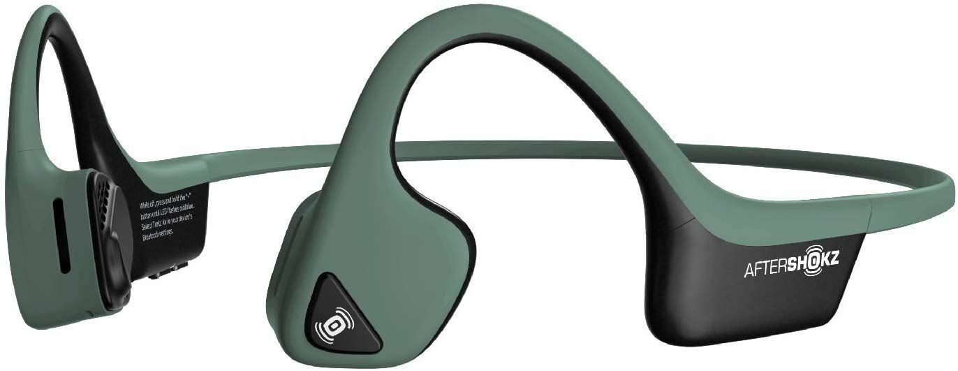 AfterShokz Trekz Lumière d’Air sans Fil Écouteuses à Conduction Osseuse – Vert