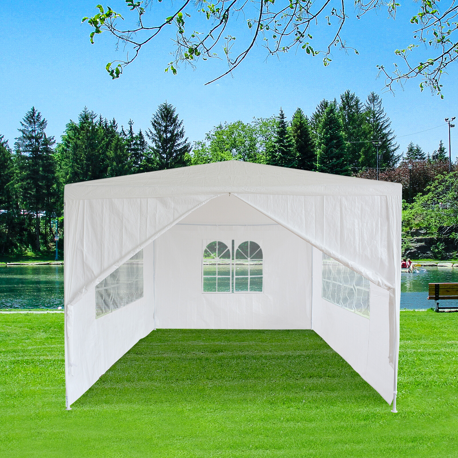 Tonnelle de jardin 3x4m tente réception chapiteau tente pavillon de jardin blanc Tonnelle de jardin 3x4m tente réception chapiteau tente pavillon de jardin blanc