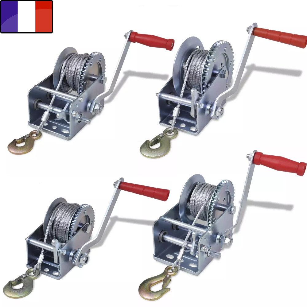 Fer Treuil manuel Treuil à câble Treuil à main pour remorque auto bateau 10m