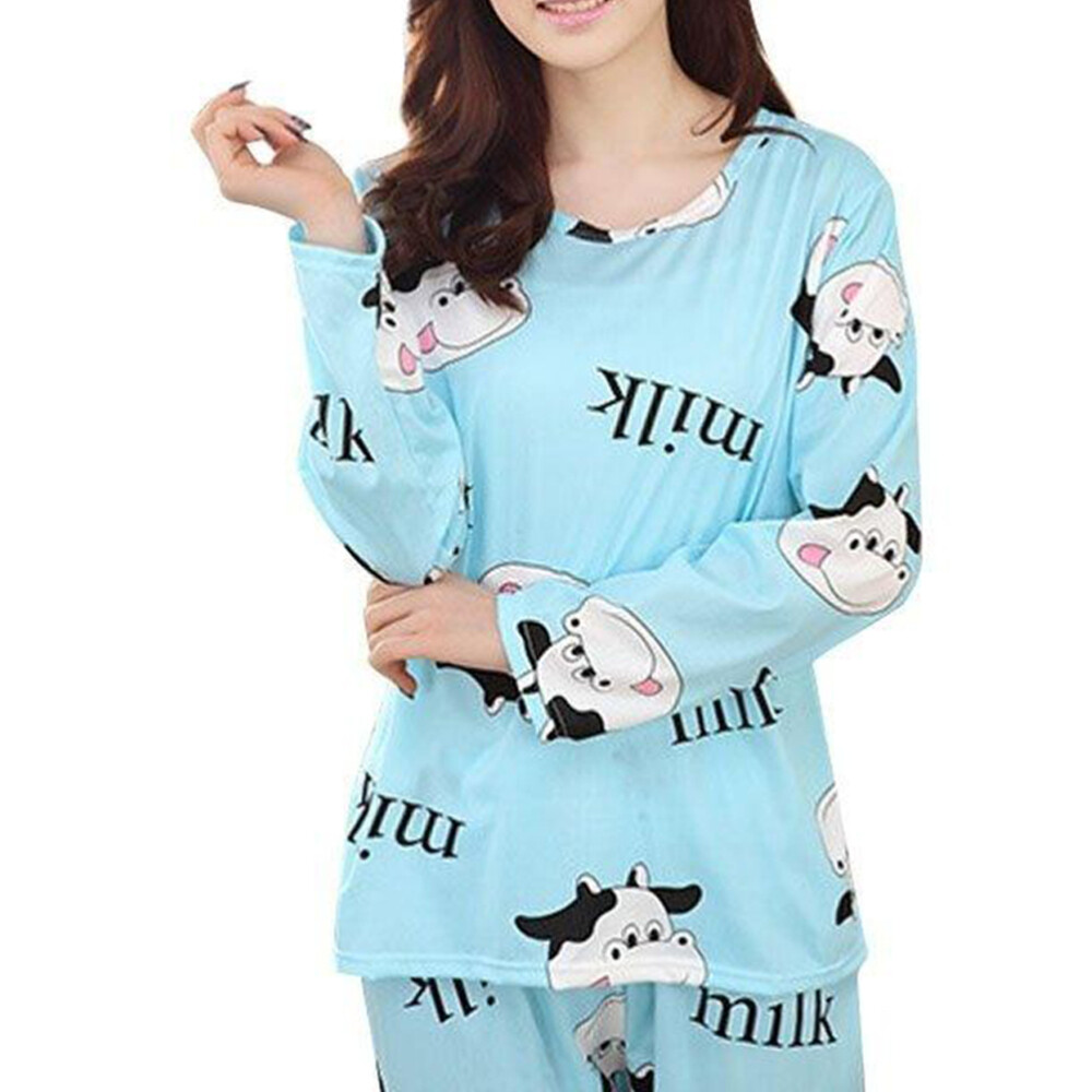 Pyjamas pour femmes ensemble vêtements de nuit décontractés vaches mignonnes de