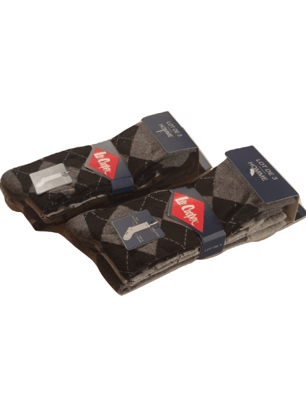 Lee Cooper lot de 6 paires de chaussettes homme jacquard