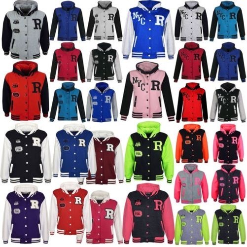 Enfants Filles Garçons R Mode Nyc Fox Baseball Veste Capuche Varsity 2-13 Ans Enfants Filles Garçons R Mode Nyc Fox Baseball Veste Capuche Varsity 2-13 Ans