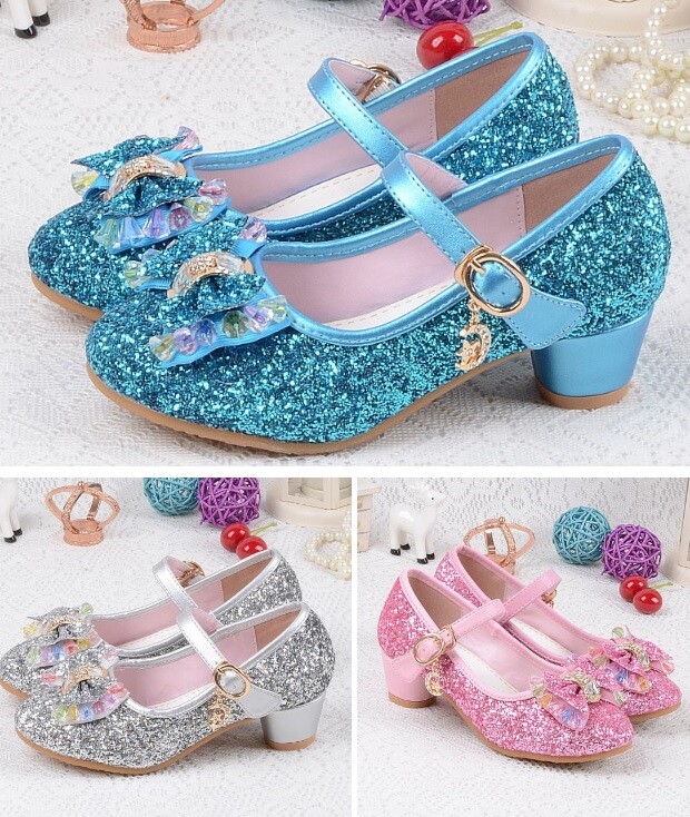 Enfants Filles Pointes Chaussures Talon Haut Mode Soirée Sandales Bride Cheville Enfants Filles Pointes Chaussures Talon Haut Mode Soirée Sandales Bride Cheville