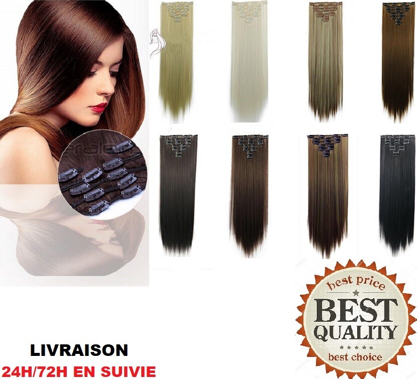 Extension A Clips Cheveux Mixtes Remy Lisses Bresilien Naturel 60cm Extension A Clips Cheveux Mixtes Remy Lisses Bresilien Naturel 60cm