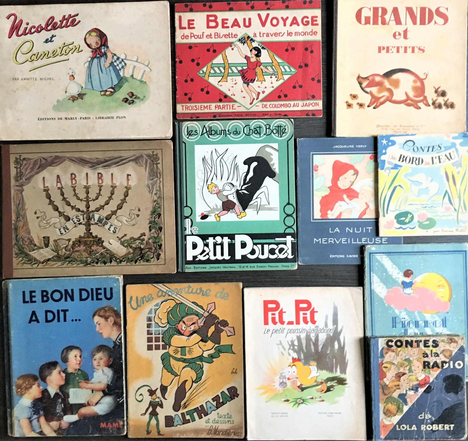 RARE LOT 12 LIVRES ILLUSTRES ANCIENS ENFANTINA – EDITES ENTRE 1866 & 1950 – BE RARE LOT 12 LIVRES ILLUSTRES ANCIENS ENFANTINA – EDITES ENTRE 1866 & 1950 – BE