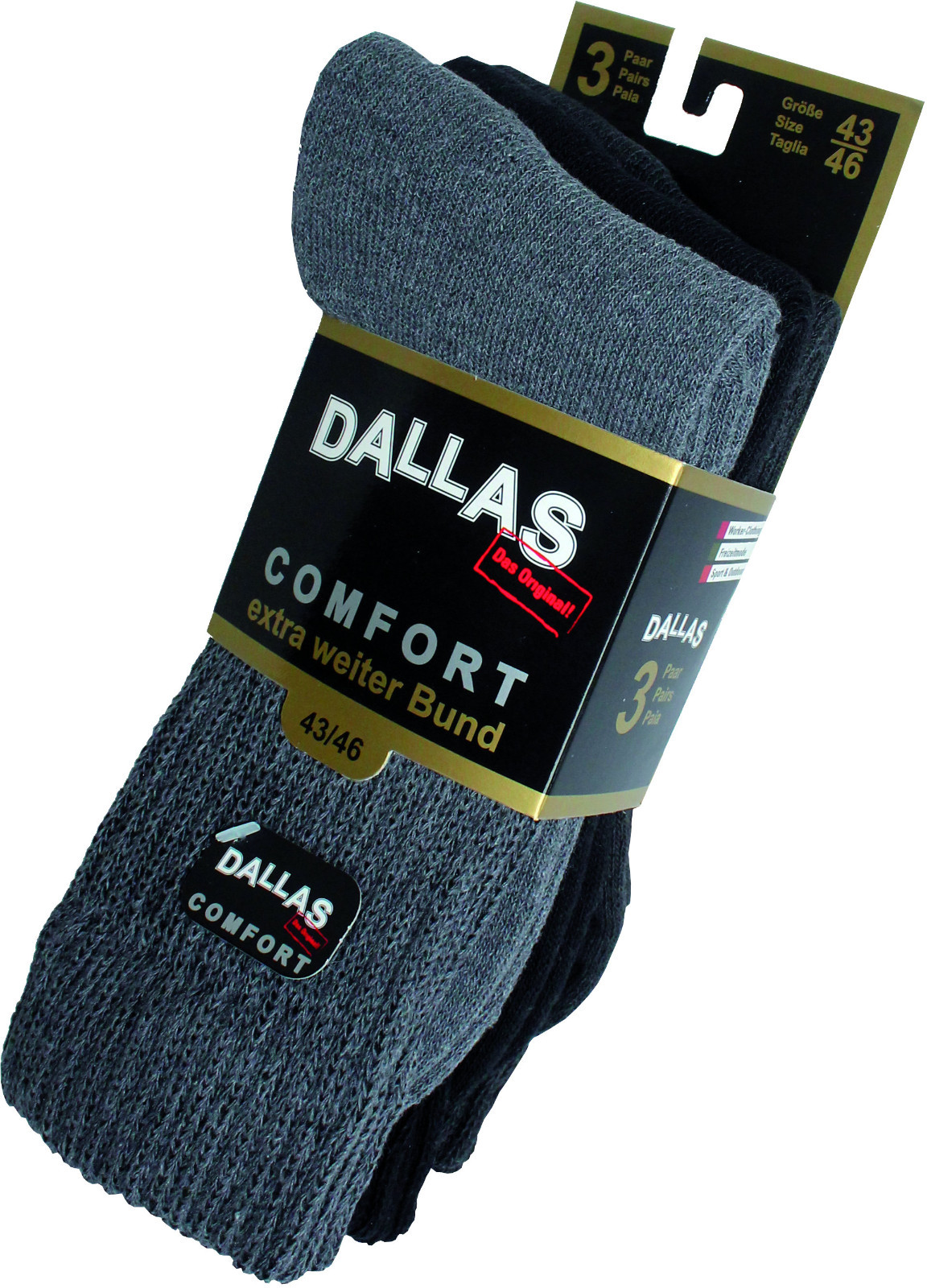 Haute Qualité Sport, de Travail Et Chaussettes Sortie ” Dallas ” Confort 3er Lot Haute Qualité Sport, de Travail Et Chaussettes Sortie ” Dallas ” Confort 3er Lot