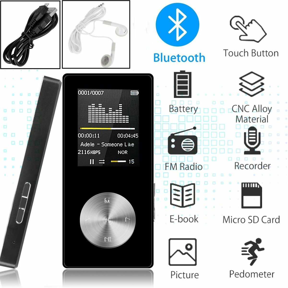 8GB MP4 MP3 lecteur de musique Media vidéo FM enregistreur jeux lecture 1,8″LCD