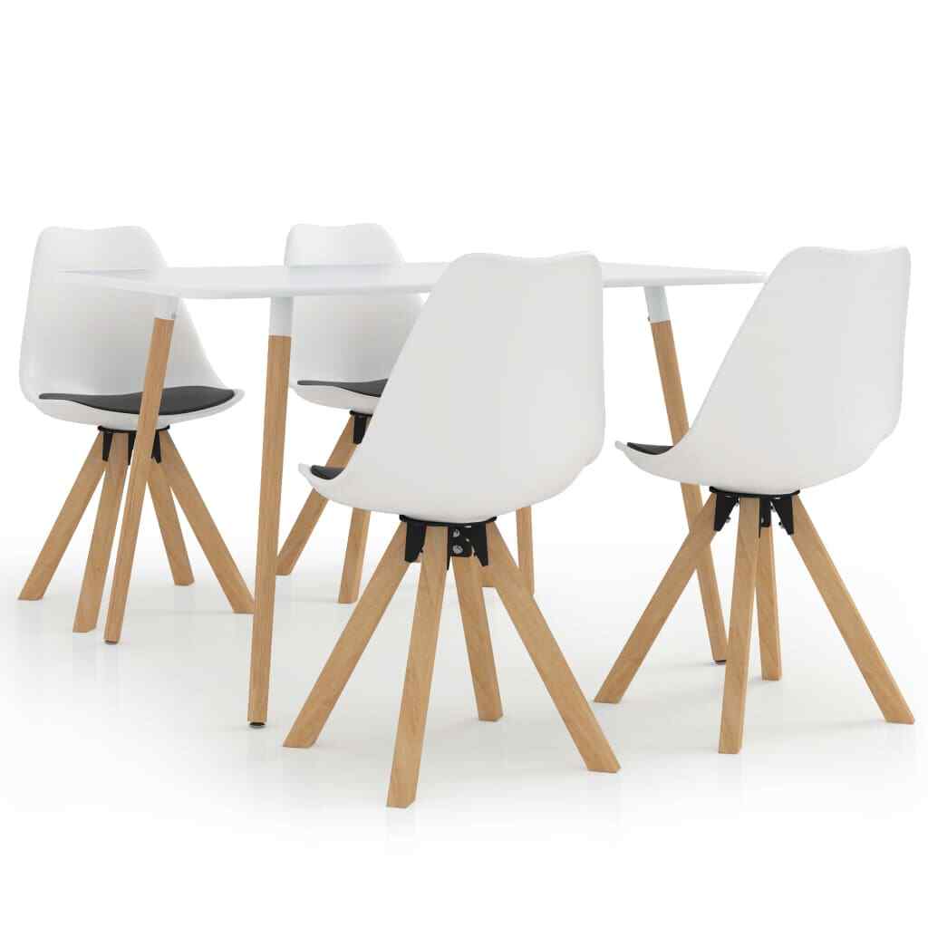 vidaXL Ensemble de Salle à Manger 5 pcs Blanc et Noir Mobilier Cuisine Dîner