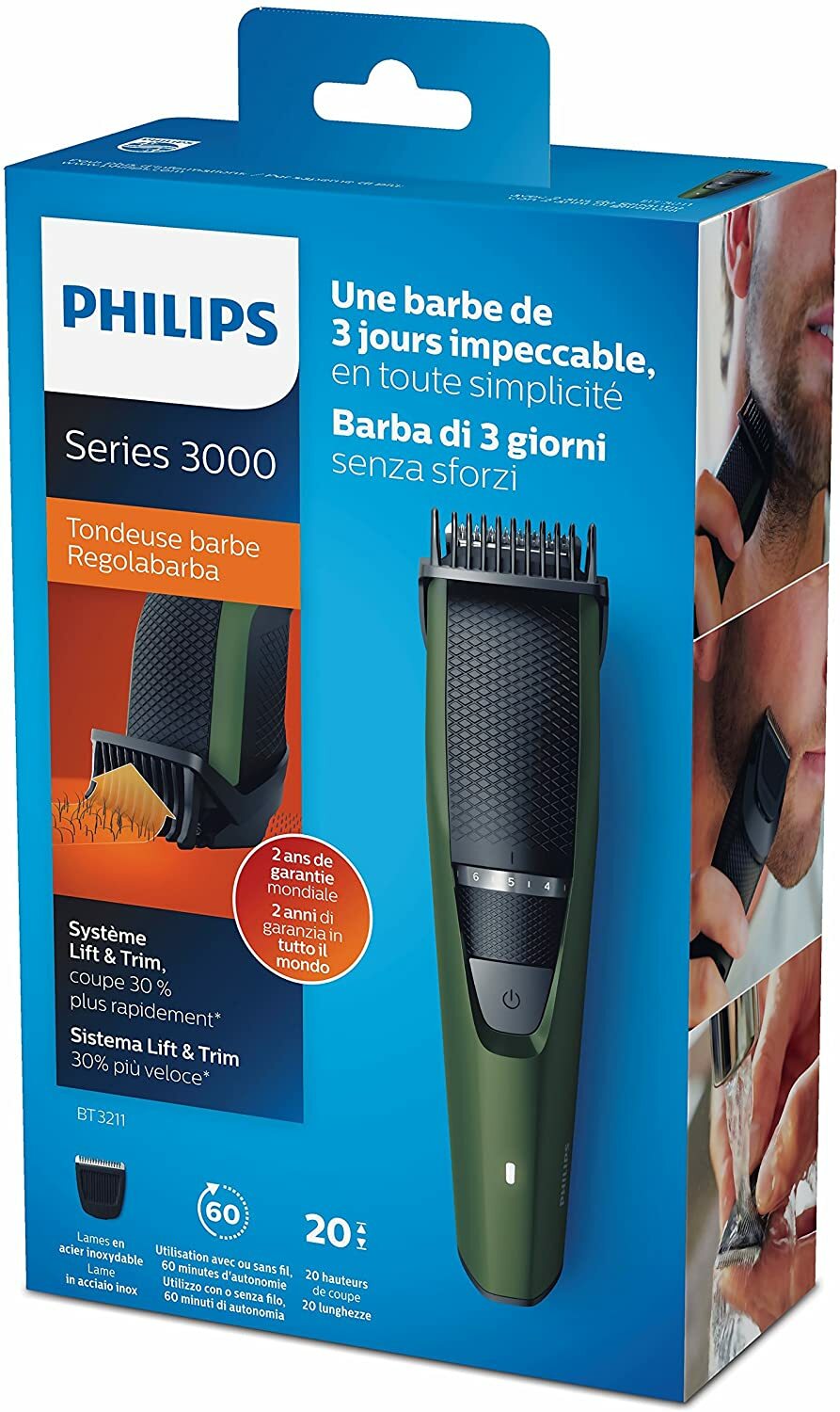 Tondeuse à Barbe Cheveux Corps Philips Rechargeable Professionnel Homme Rasoir Tondeuse à Barbe Cheveux Corps Philips Rechargeable Professionnel Homme Rasoir