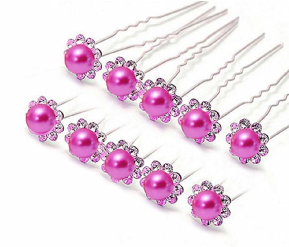 épingle à chignons perle rose et strass accessoires bijou de cheveux mariage