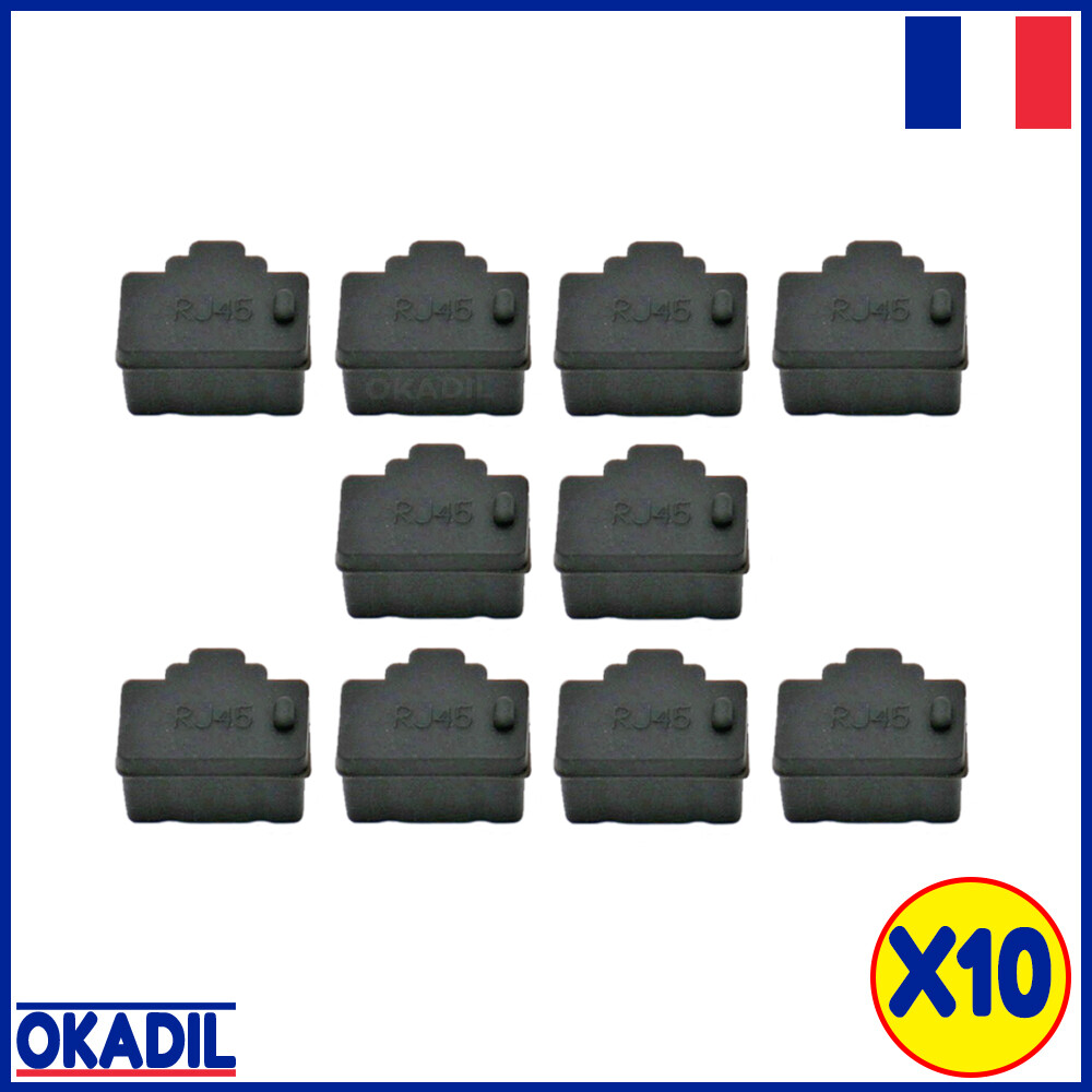 10 Bouchons de Protection Anti-poussière pour Port Ethernet RJ45 10 Bouchons de Protection Anti-poussière pour Port Ethernet RJ45