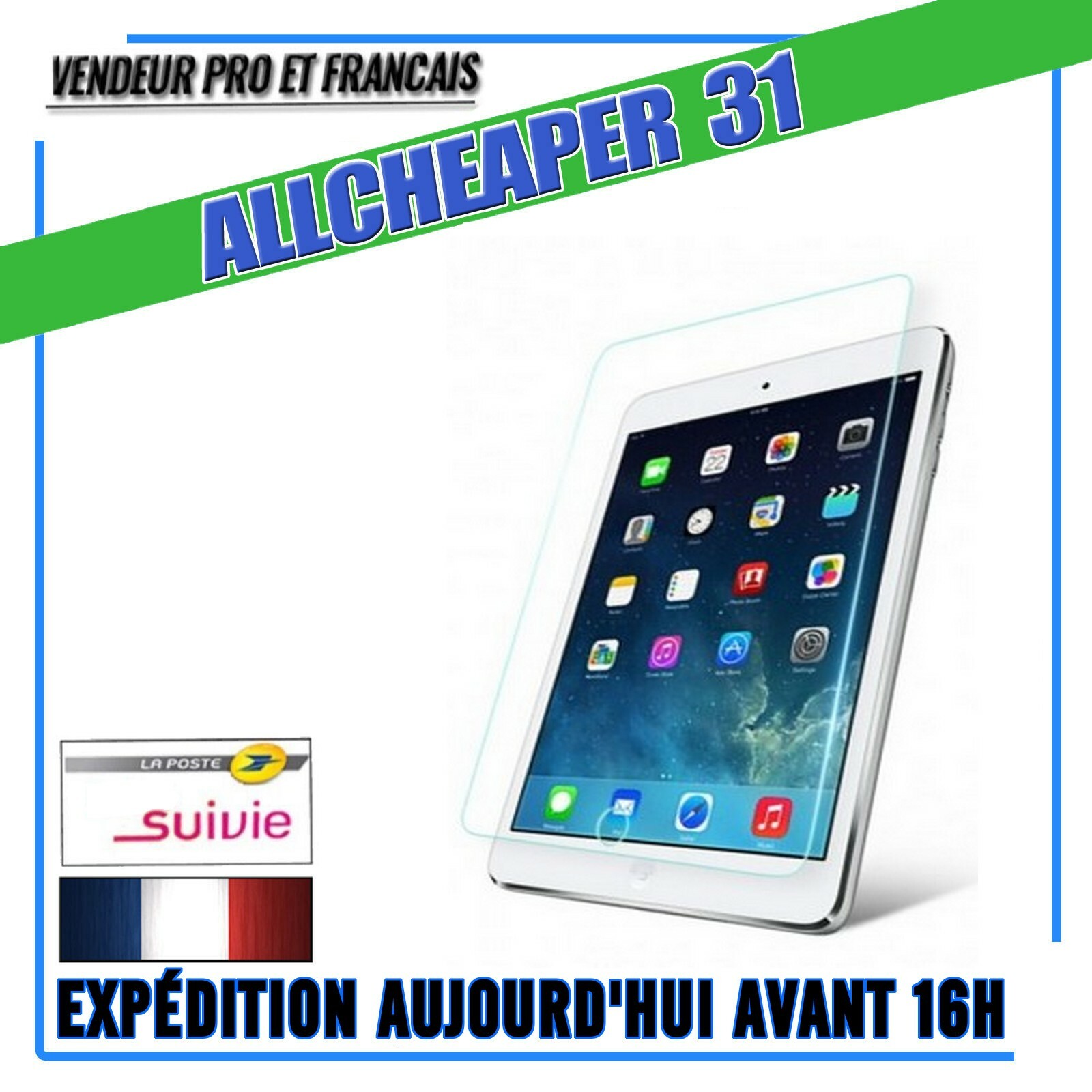 VERRE TREMPE VITRE FILM PROTECTION IPAD AIR AIR2 2/3/4 MINI IPAD PRO 9.7 12.9″